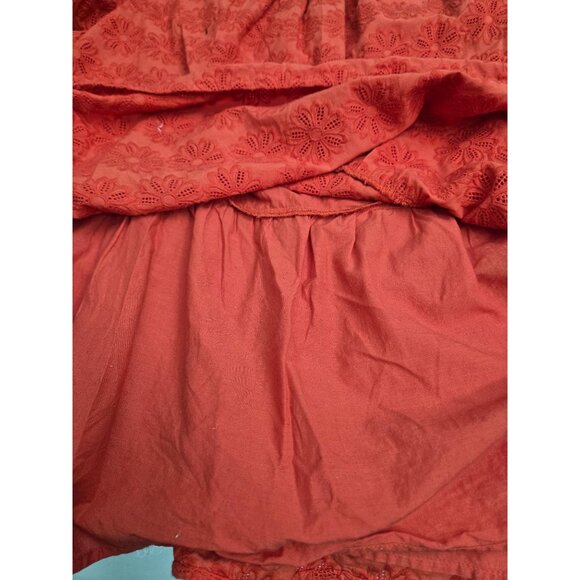 Crown & Ivy Curvy orange Floral Embroidered Short Sleeve Top 2X - Picture 5 of 8